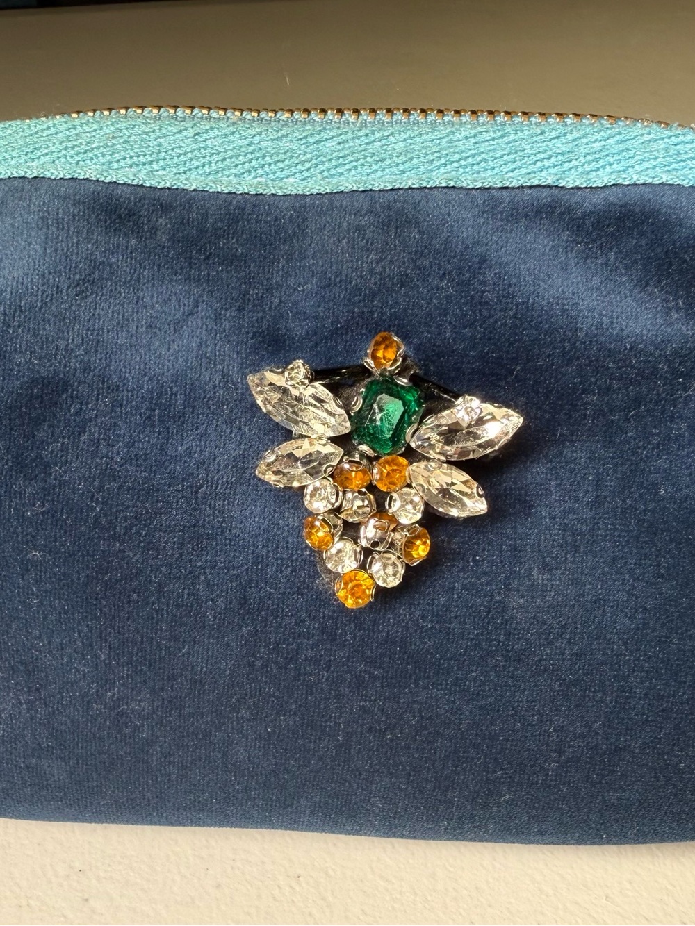 Sixton London Small Velvet Pouch & detachable Queen Bee Brooch.